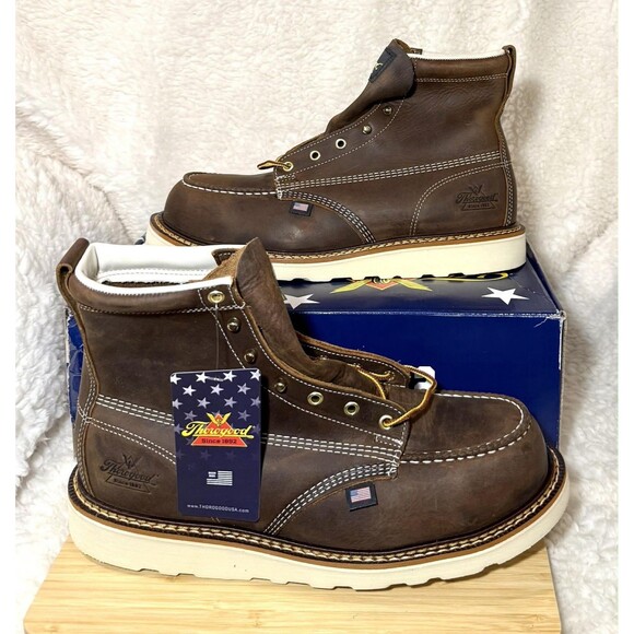 Men’s 11.5 2E Crazy Horse American Heritage Steel Toe SR Work Boots NEW main image 11